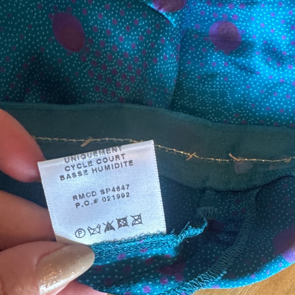 Vintage Laundry By Shelli Segal Blue tank with pink Accents medium side zip silk - Picture 8 of 9